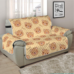 Cute Cartoon Baby Bear Pattern Print Half Sofa Protector