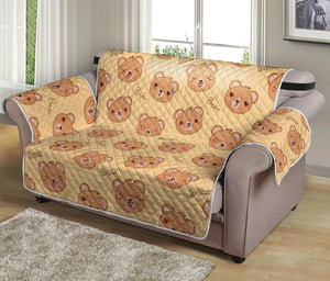 Cute Cartoon Baby Bear Pattern Print Loveseat Protector