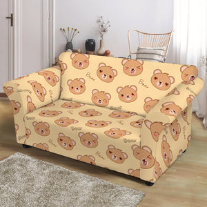 Cute Cartoon Baby Bear Pattern Print Loveseat Slipcover