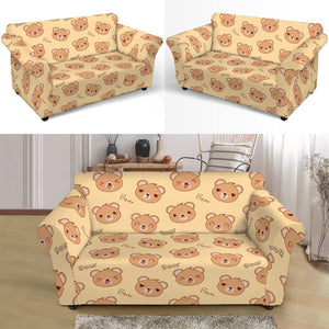 Cute Cartoon Baby Bear Pattern Print Loveseat Slipcover