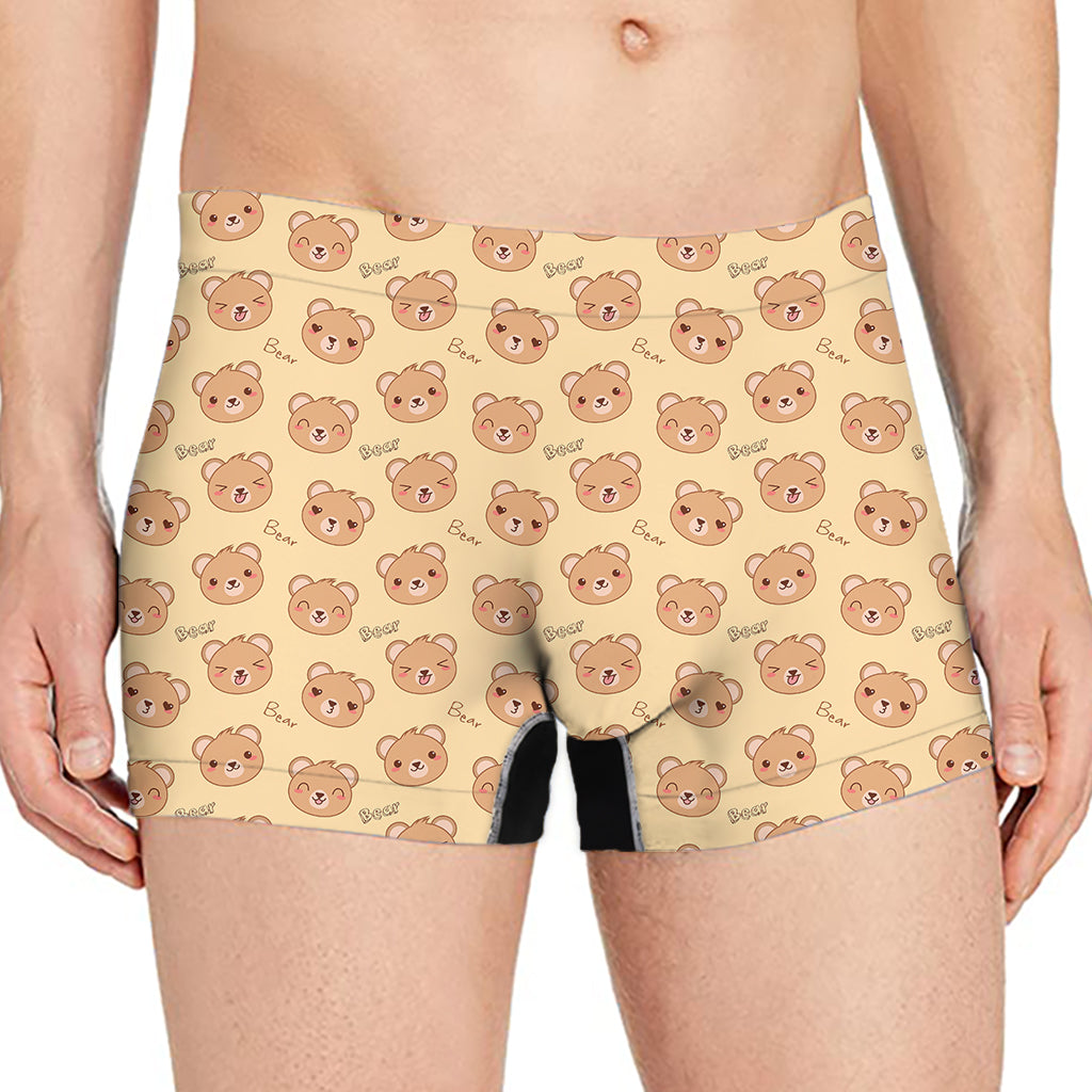 Cute Cartoon Baby Bear Pattern Print Men's Boxer Briefs