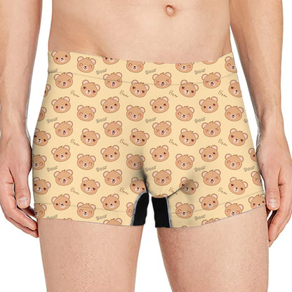 Cute Cartoon Baby Bear Pattern Print Men's Boxer Briefs
