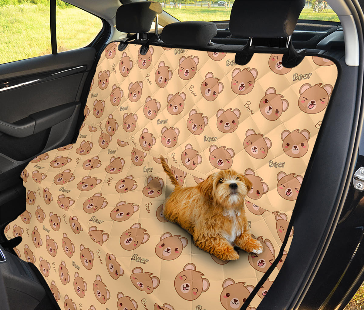 Cute Cartoon Baby Bear Pattern Print Pet Car Back Seat Cover