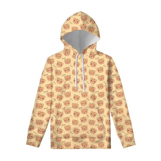 Cute Cartoon Baby Bear Pattern Print Pullover Hoodie