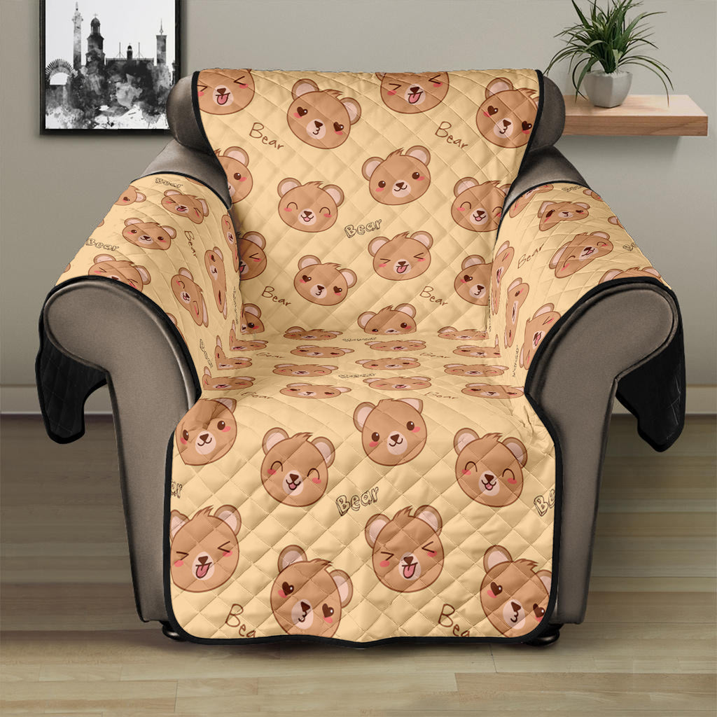 Cute Cartoon Baby Bear Pattern Print Recliner Protector