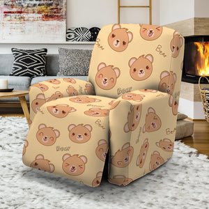 Cute Cartoon Baby Bear Pattern Print Recliner Slipcover