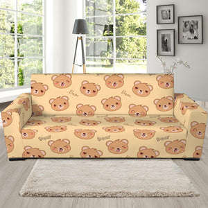 Cute Cartoon Baby Bear Pattern Print Sofa Slipcover