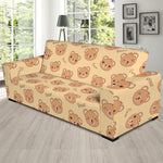 Cute Cartoon Baby Bear Pattern Print Sofa Slipcover