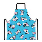 Cute Cartoon Baby Cow Pattern Print Apron