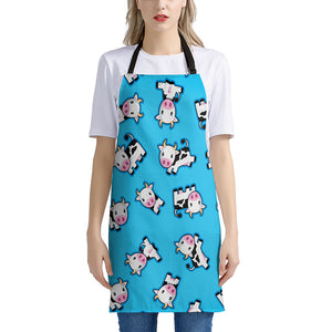 Cute Cartoon Baby Cow Pattern Print Apron