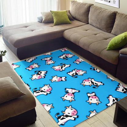 Cute Cartoon Baby Cow Pattern Print Area Rug GearFrost