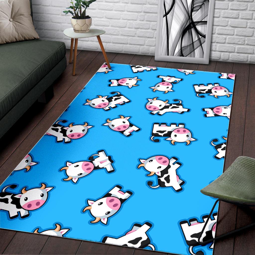 Cute Cartoon Baby Cow Pattern Print Area Rug GearFrost