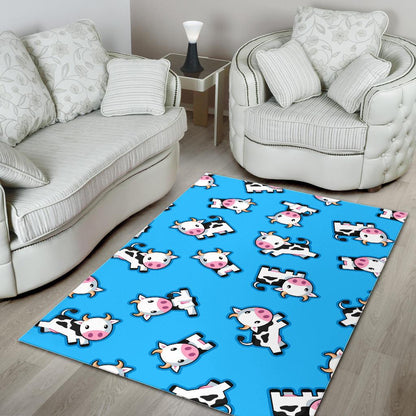 Cute Cartoon Baby Cow Pattern Print Area Rug GearFrost