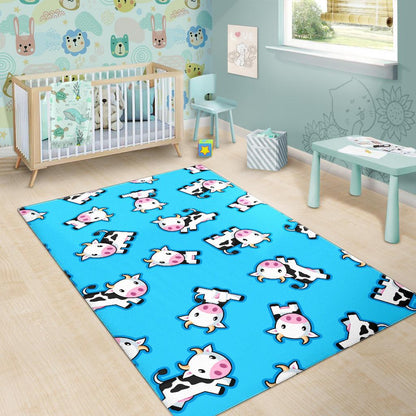 Cute Cartoon Baby Cow Pattern Print Area Rug GearFrost