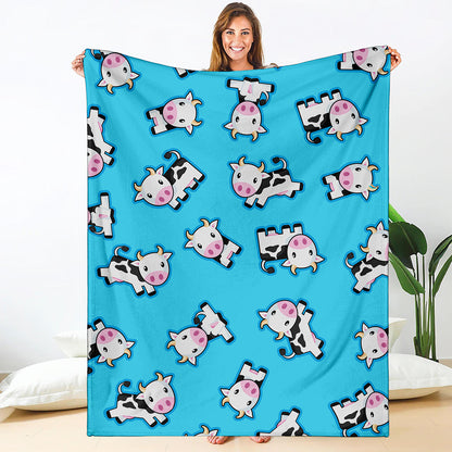 Cute Cartoon Baby Cow Pattern Print Blanket
