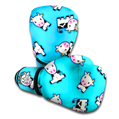 Cute Cartoon Baby Cow Pattern Print Boxing Gloves