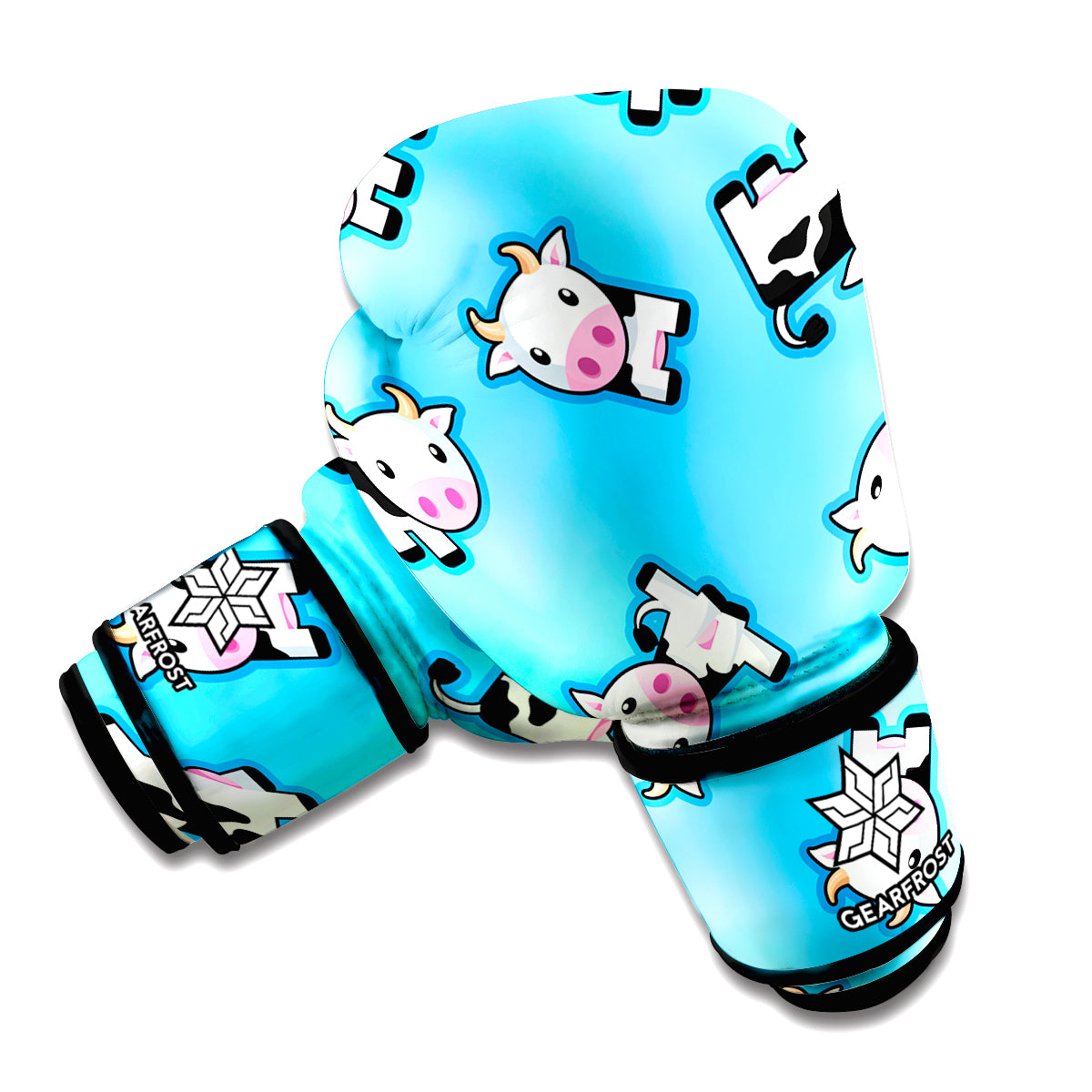 Cute Cartoon Baby Cow Pattern Print Boxing Gloves