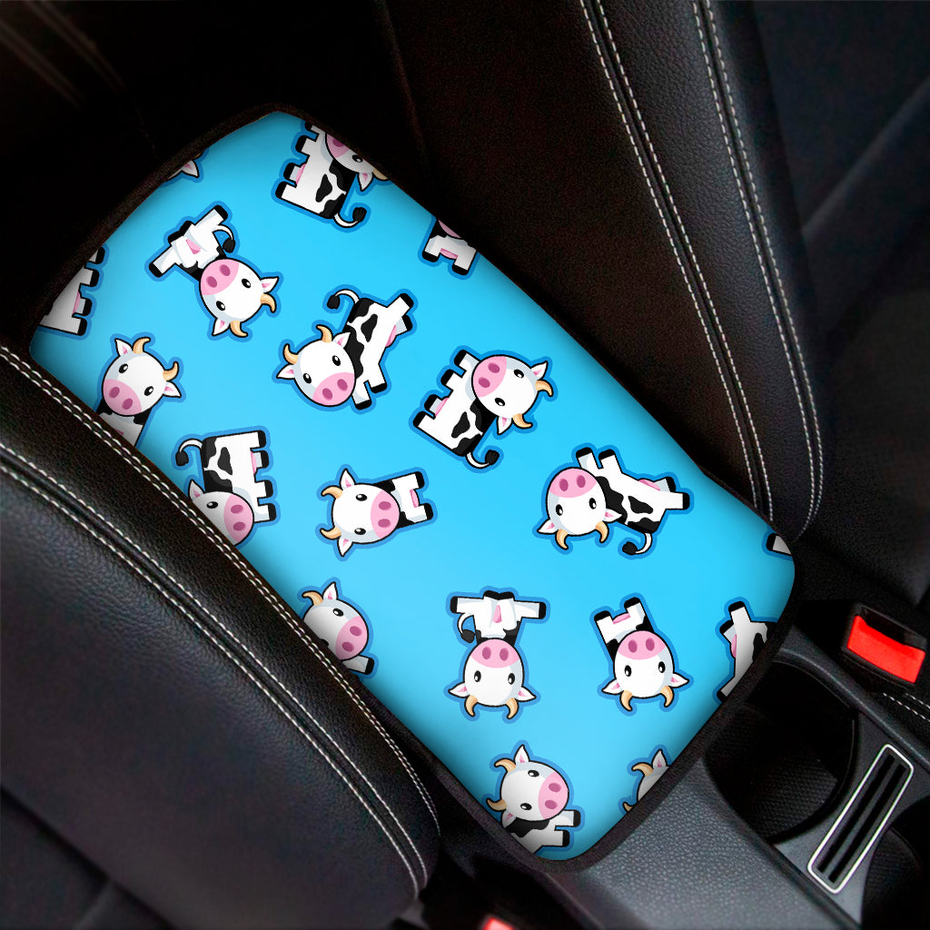 Cute Cartoon Baby Cow Pattern Print Car Center Console Cover