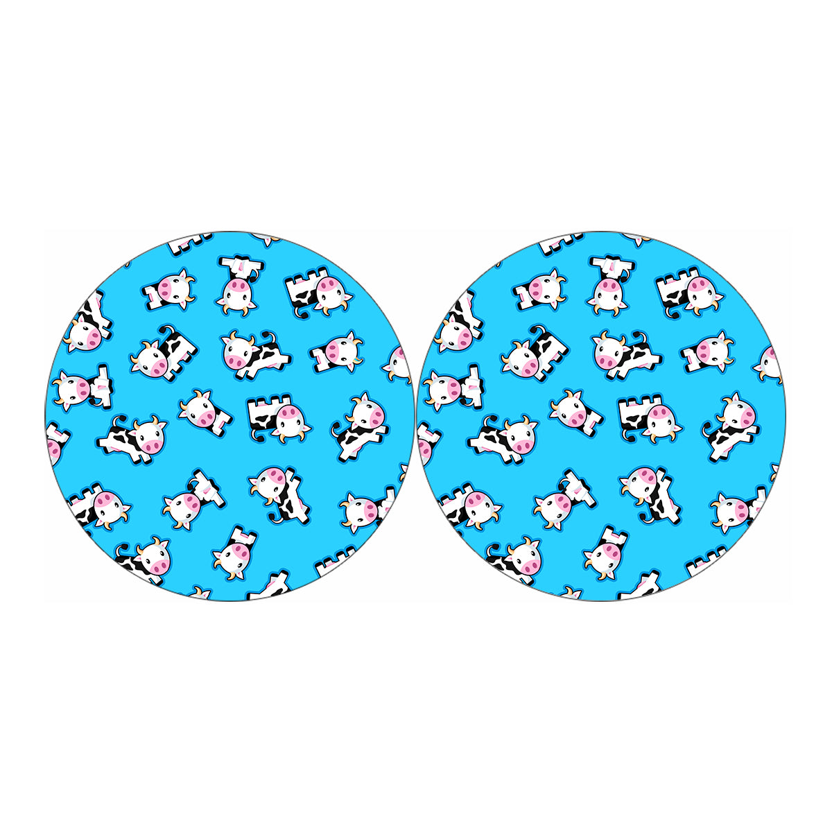 Cute Cartoon Baby Cow Pattern Print Car Coasters