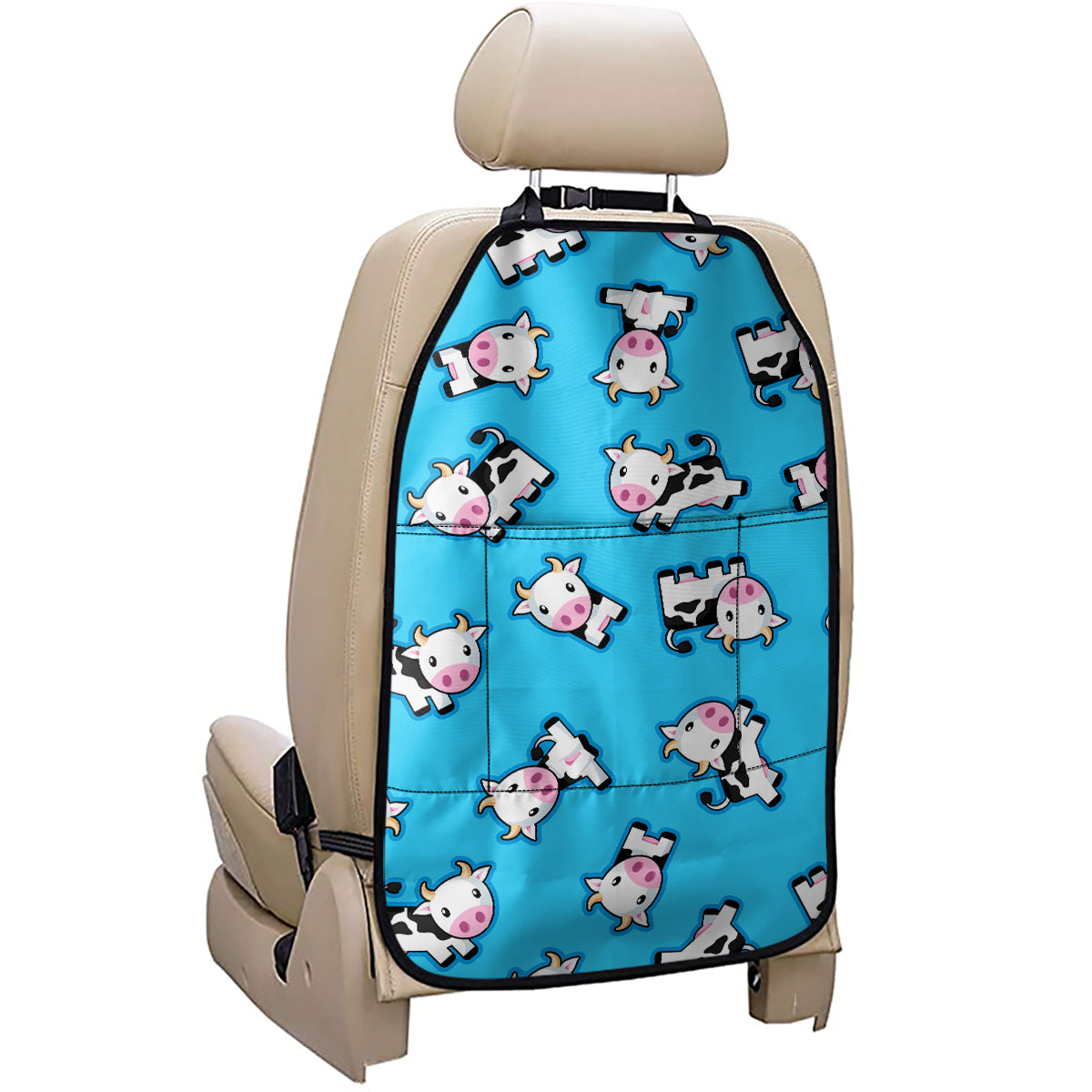 Cute Cartoon Baby Cow Pattern Print Car Seat Organizers