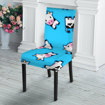 Cute Cartoon Baby Cow Pattern Print Dining Chair Slipcover