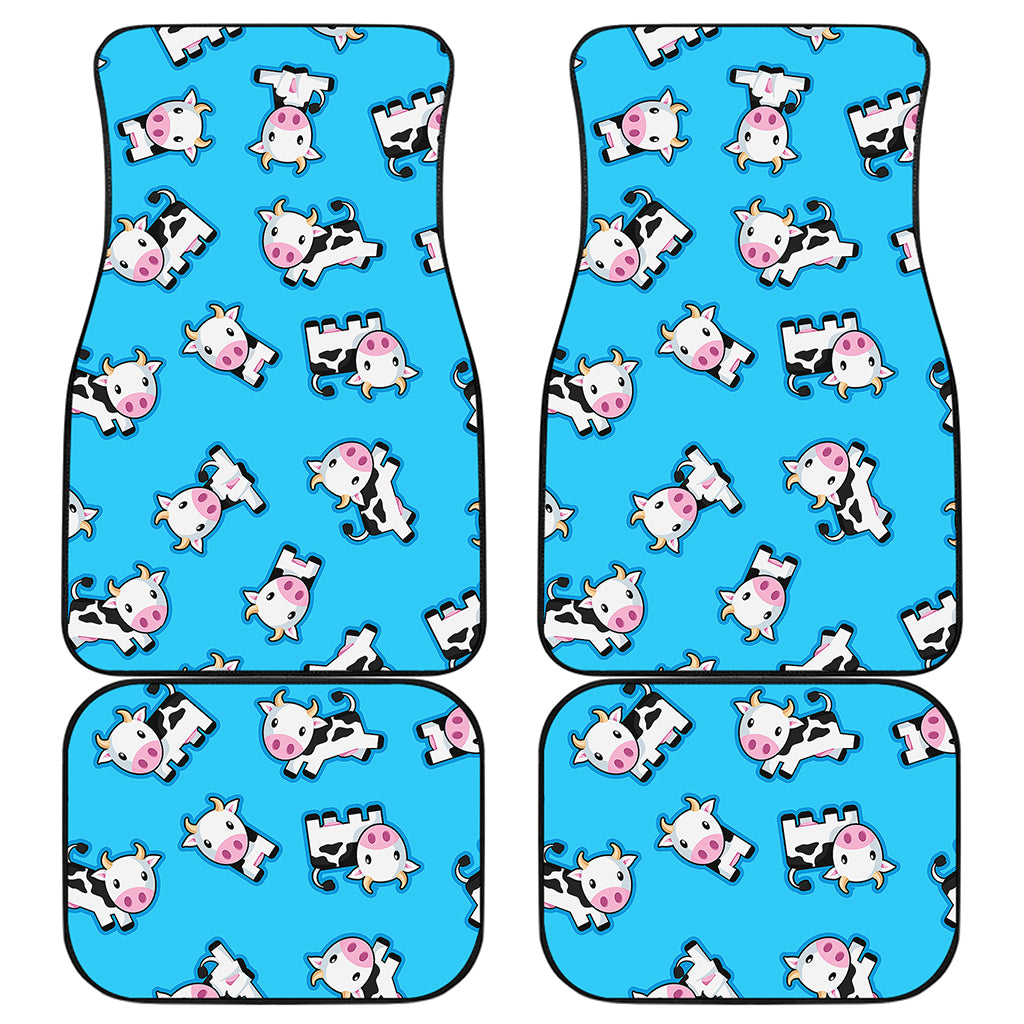 Cute Cartoon Baby Cow Pattern Print Front and Back Car Floor Mats
