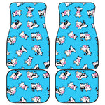 Cute Cartoon Baby Cow Pattern Print Front and Back Car Floor Mats