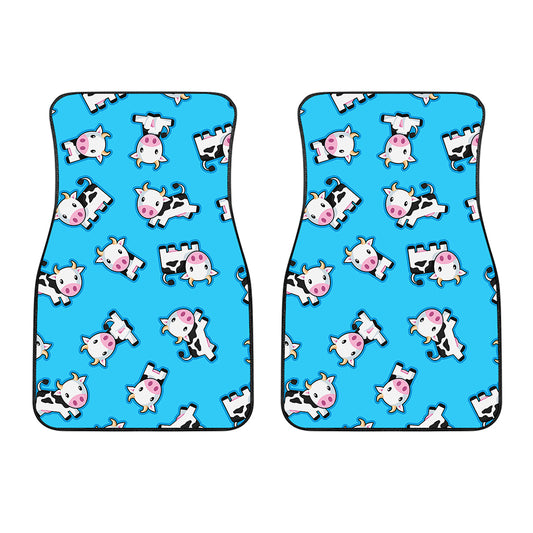 Cute Cartoon Baby Cow Pattern Print Front Car Floor Mats