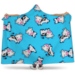 Cute Cartoon Baby Cow Pattern Print Hooded Blanket