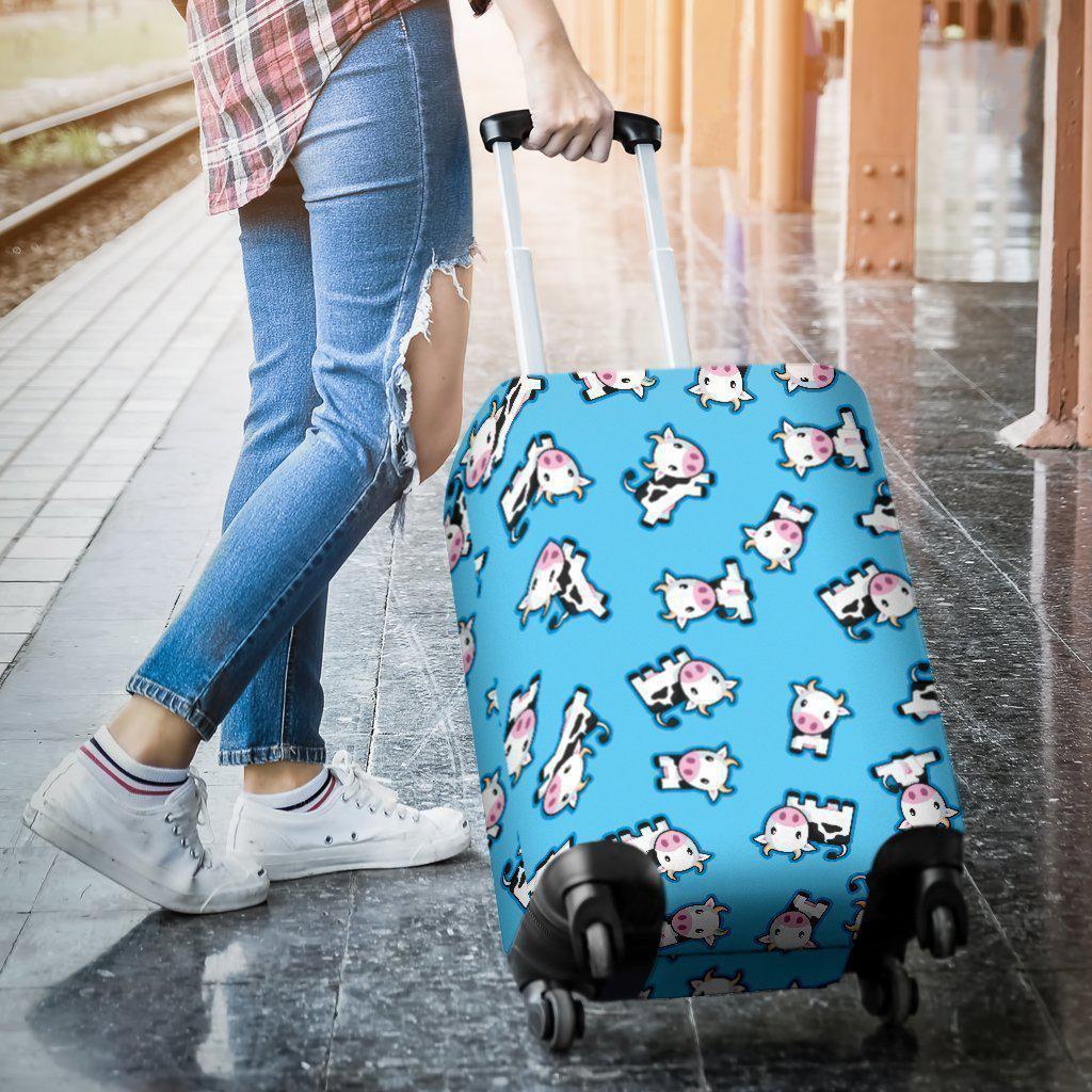 Cute Cartoon Baby Cow Pattern Print Luggage Cover GearFrost