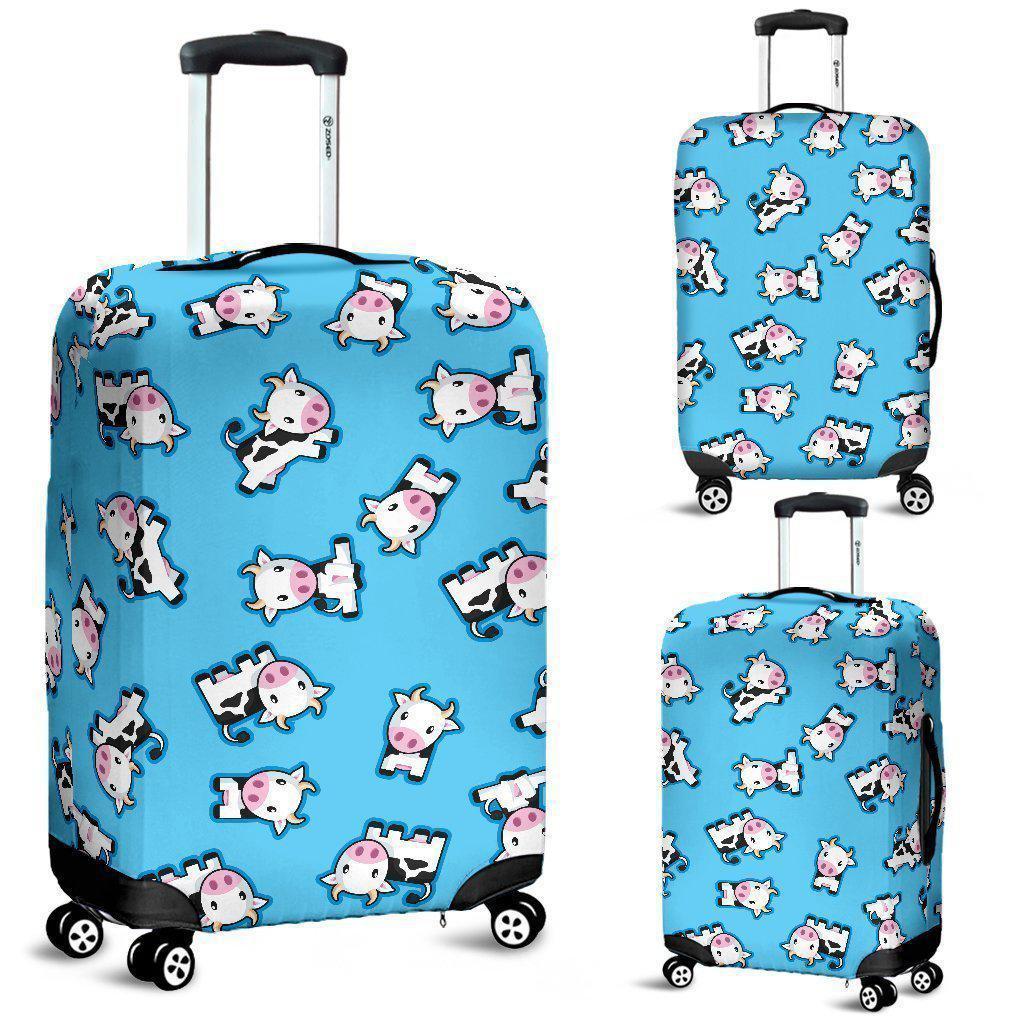 Cute Cartoon Baby Cow Pattern Print Luggage Cover GearFrost