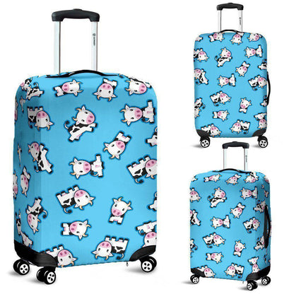 Cute Cartoon Baby Cow Pattern Print Luggage Cover GearFrost