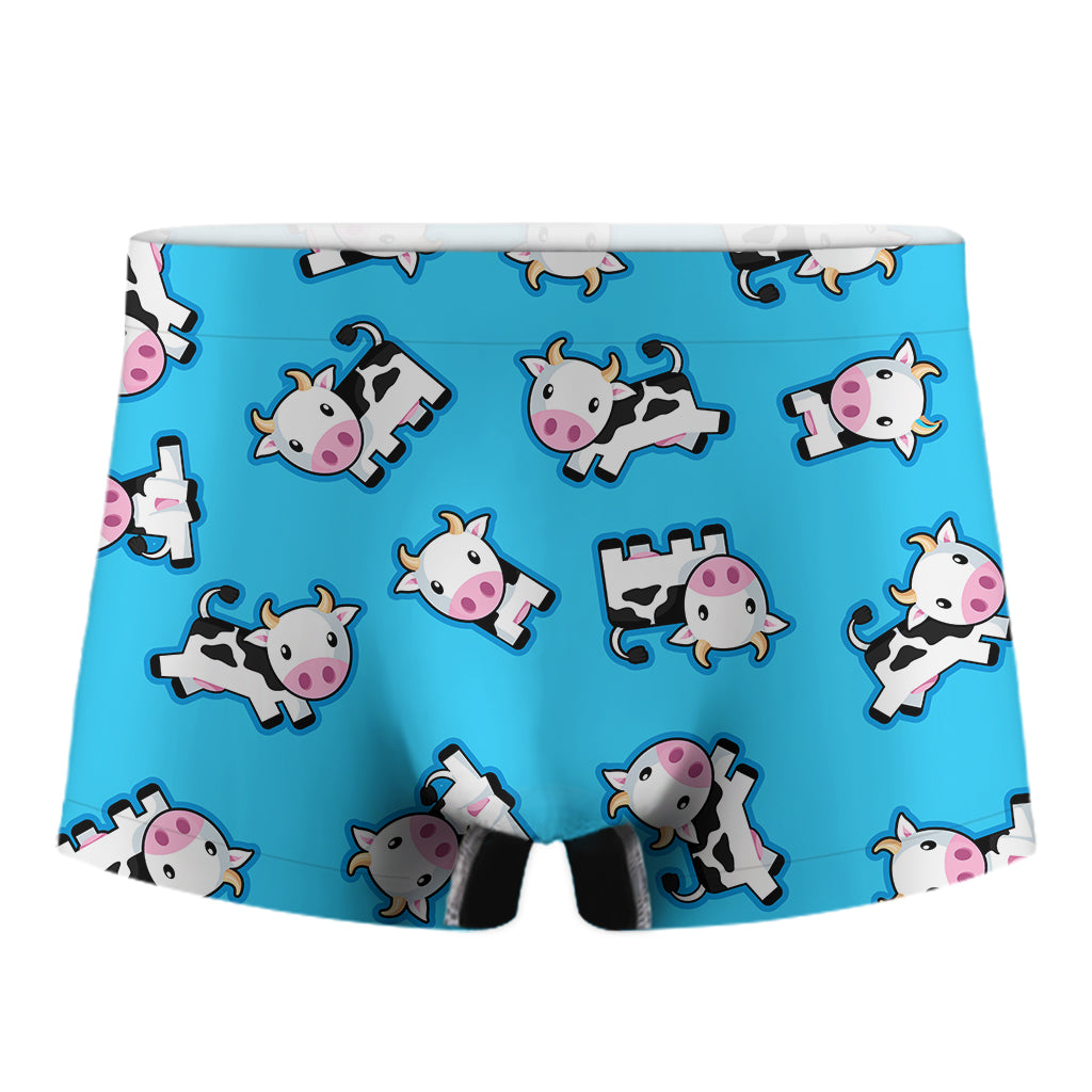 Cute Cartoon Baby Cow Pattern Print Men's Boxer Briefs