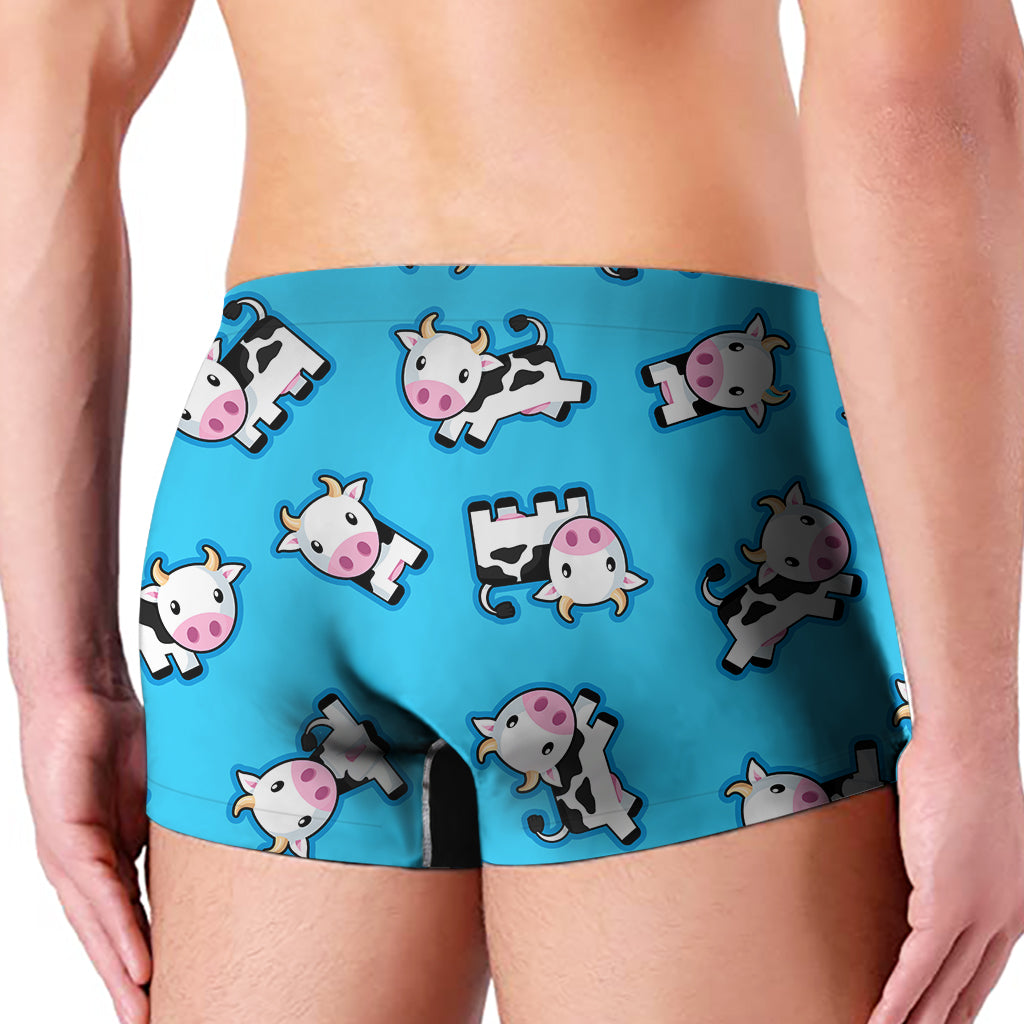 Cute Cartoon Baby Cow Pattern Print Men's Boxer Briefs