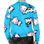 Cute Cartoon Baby Cow Pattern Print Men's Crewneck Sweatshirt GearFrost