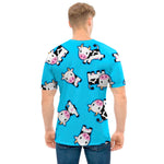 Cute Cartoon Baby Cow Pattern Print Men's T-Shirt