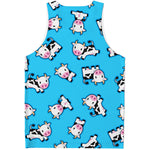Cute Cartoon Baby Cow Pattern Print Men's Tank Top