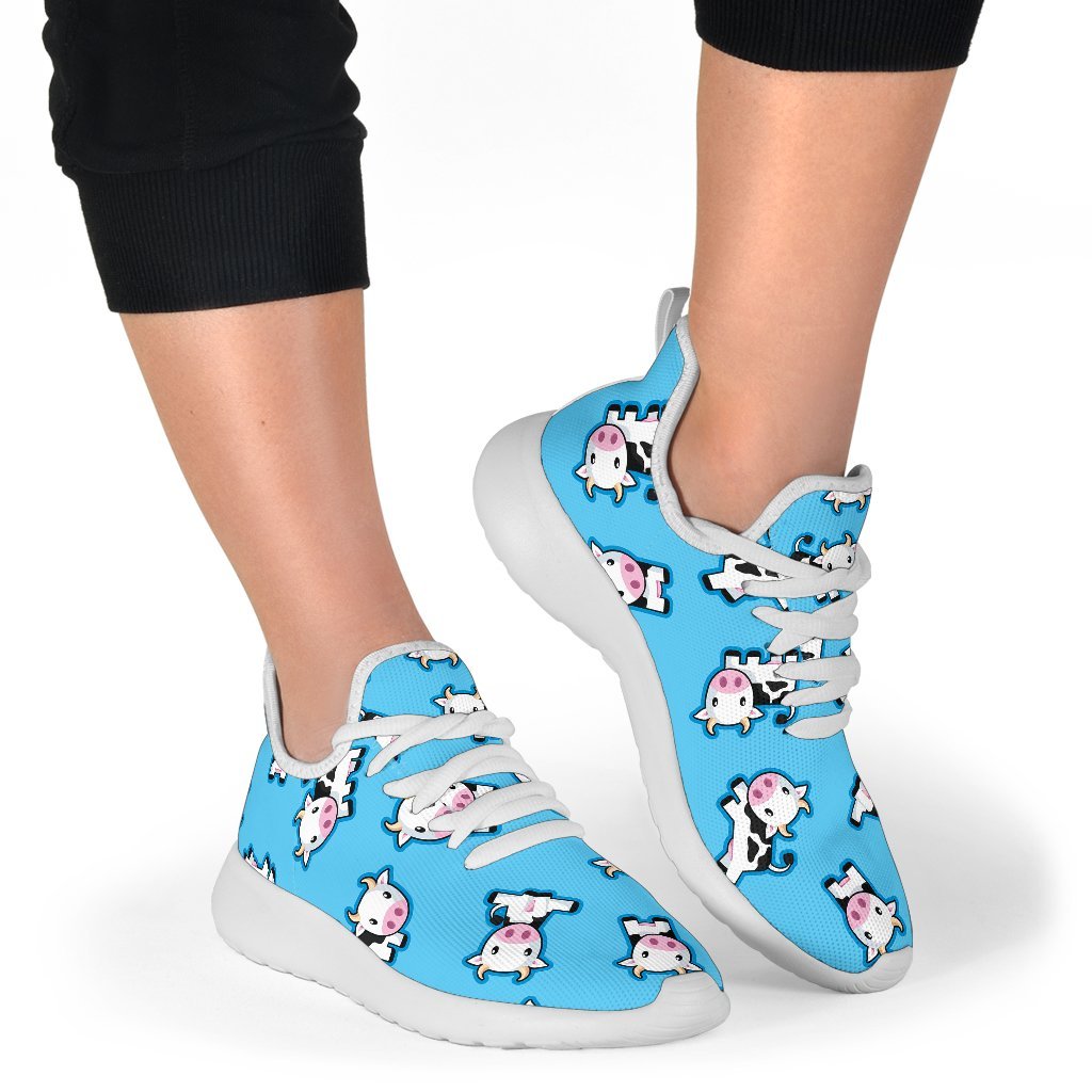 Cute Cartoon Baby Cow Pattern Print Mesh Knit Shoes GearFrost