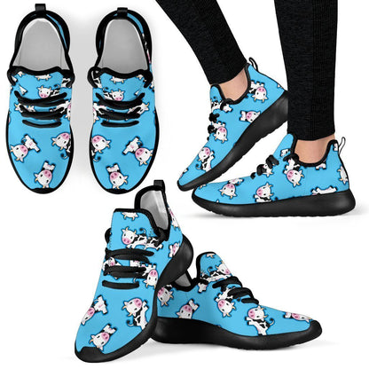 Cute Cartoon Baby Cow Pattern Print Mesh Knit Shoes GearFrost