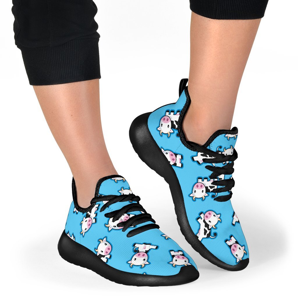 Cute Cartoon Baby Cow Pattern Print Mesh Knit Shoes GearFrost
