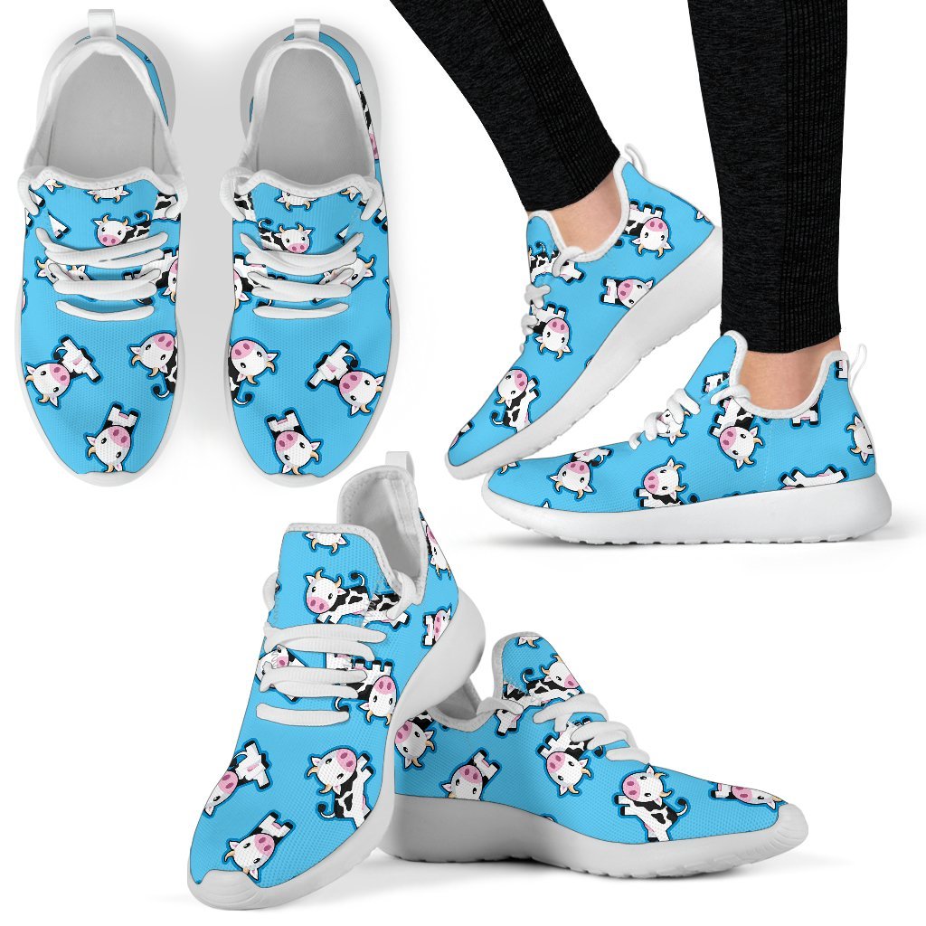 Cute Cartoon Baby Cow Pattern Print Mesh Knit Shoes GearFrost
