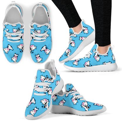 Cute Cartoon Baby Cow Pattern Print Mesh Knit Shoes GearFrost