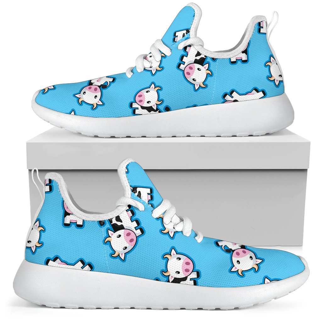 Cute Cartoon Baby Cow Pattern Print Mesh Knit Shoes GearFrost