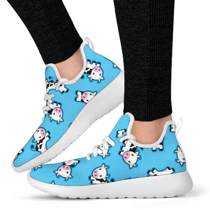 Cute Cartoon Baby Cow Pattern Print Mesh Knit Shoes GearFrost