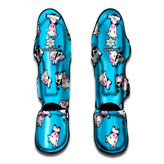 Cute Cartoon Baby Cow Pattern Print Muay Thai Shin Guard