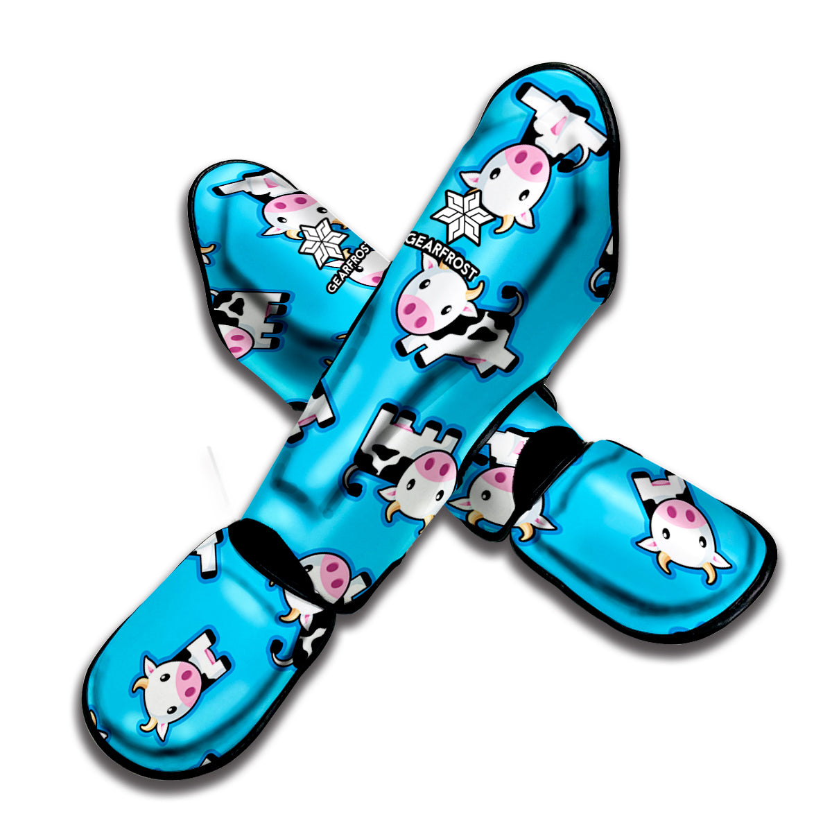 Cute Cartoon Baby Cow Pattern Print Muay Thai Shin Guard