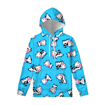 Cute Cartoon Baby Cow Pattern Print Pullover Hoodie
