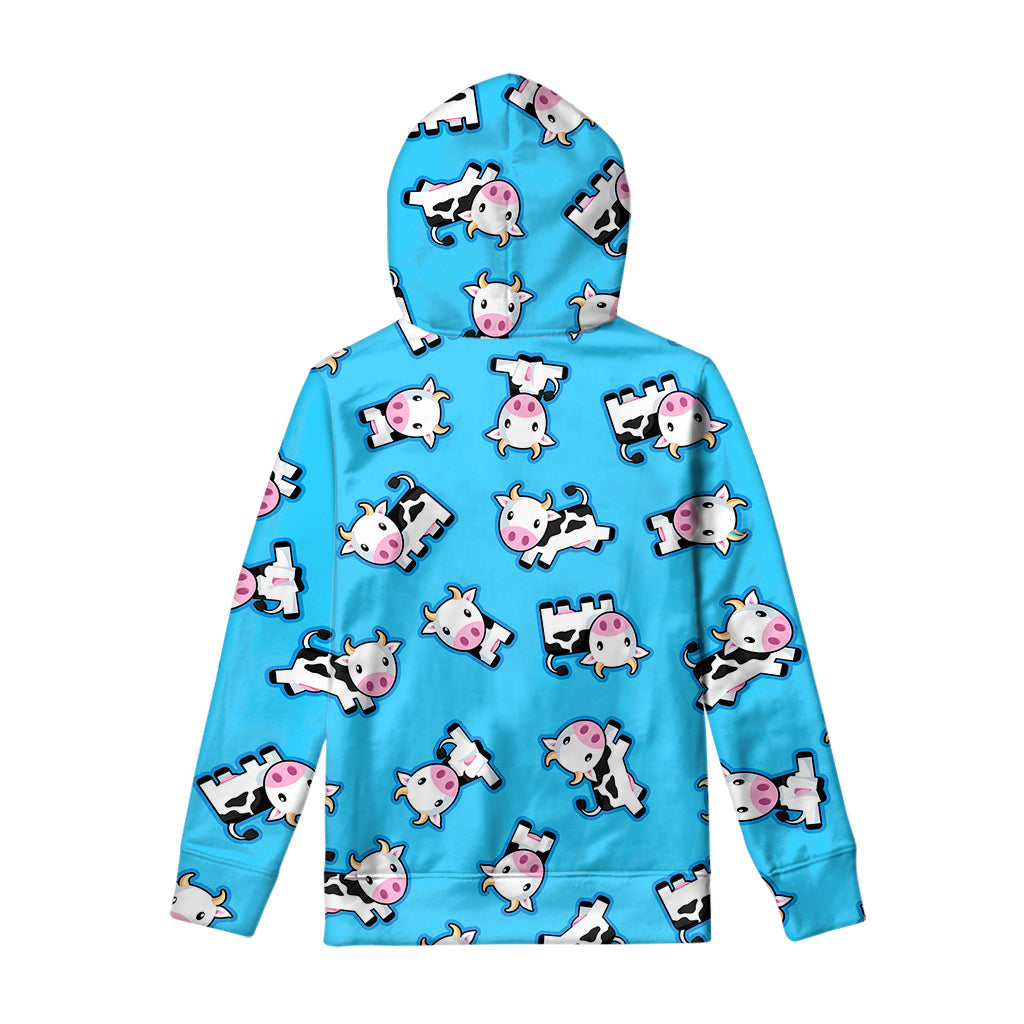 Cute Cartoon Baby Cow Pattern Print Pullover Hoodie