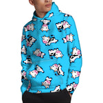 Cute Cartoon Baby Cow Pattern Print Pullover Hoodie