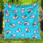 Cute Cartoon Baby Cow Pattern Print Quilt